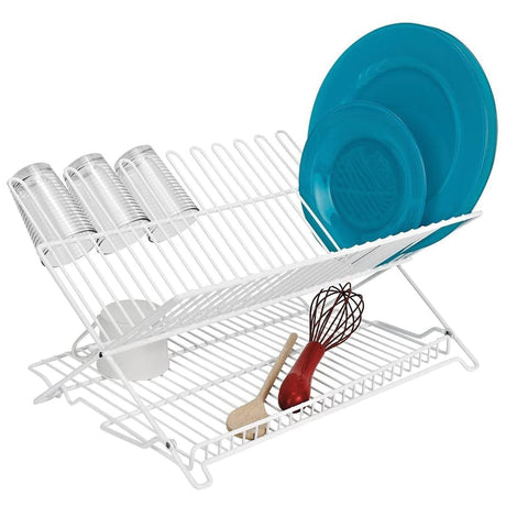 Better Houseware Folding Dish Rack, White