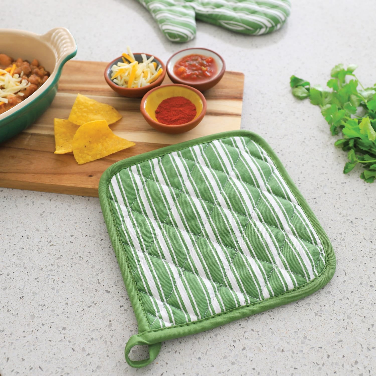Better Houseware Striped Pot Holder, Green