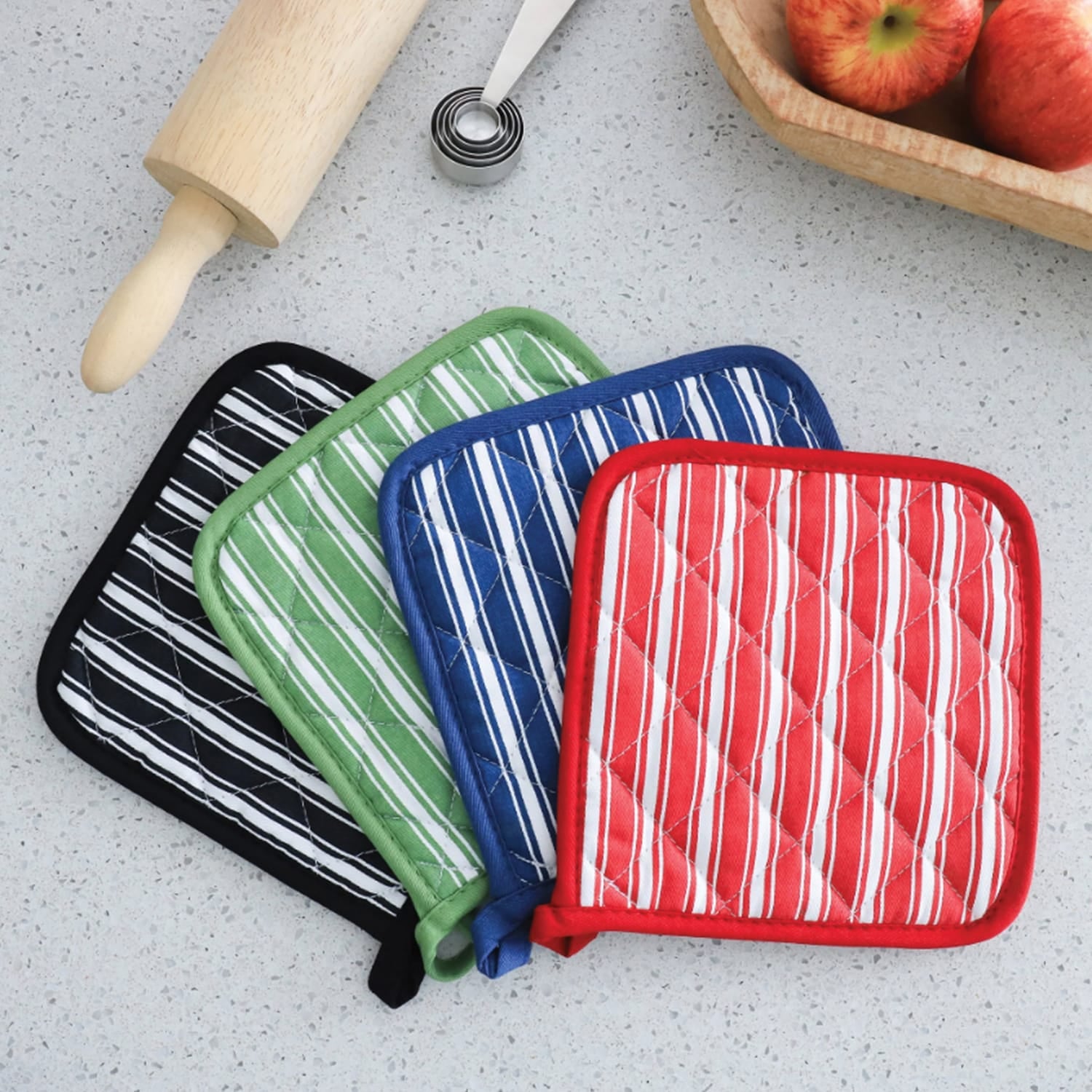 Better Houseware Striped Pot Holder, Red