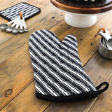 Better Houseware Striped Oven Mitt, Black