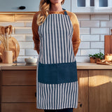 Better Houseware Adjustable Striped Apron, Blue