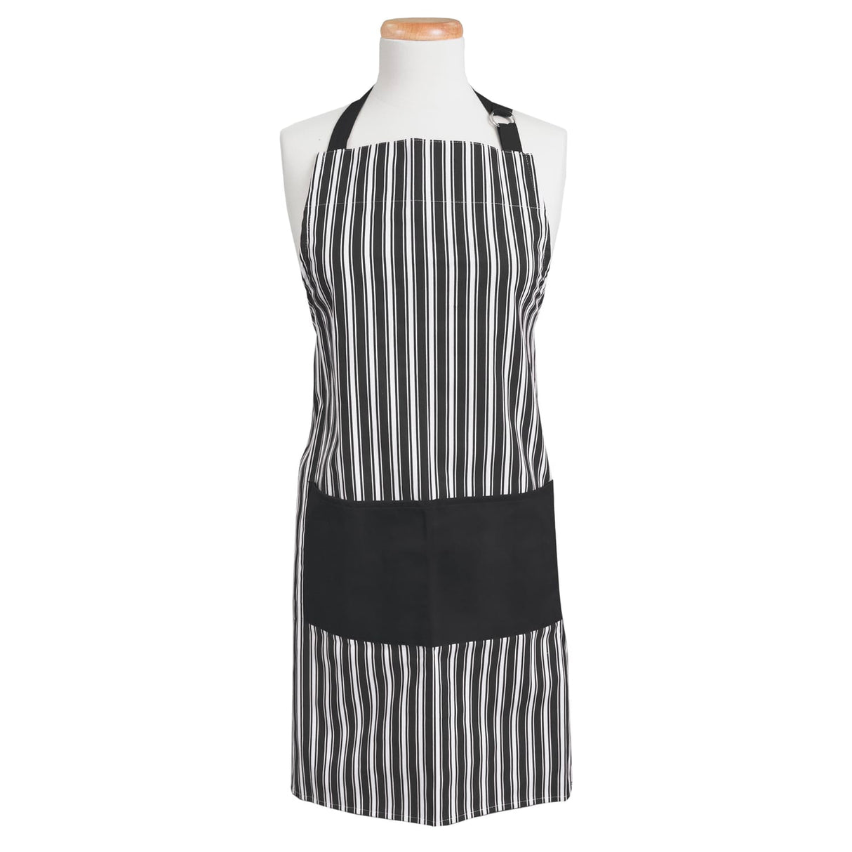 Better Houseware Adjustable Striped Apron, Black