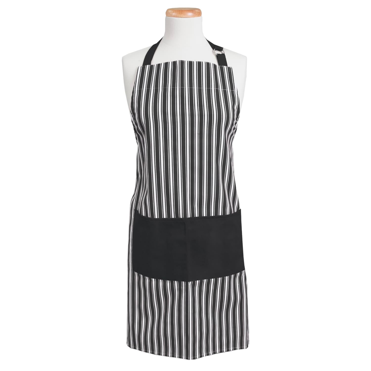 Better Houseware Adjustable Striped Apron, Black