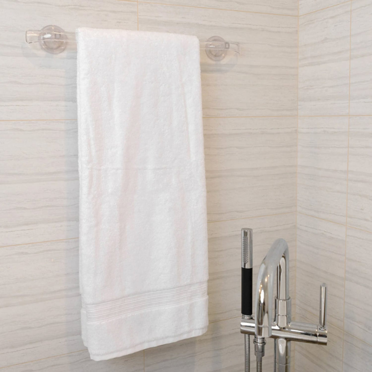 Better Houseware Suction-Cup Towel Bar, Clear