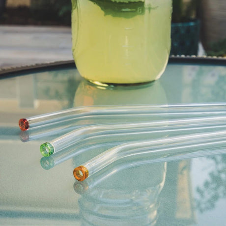 Better Houseware Glass Straws with Cleaning Brush, Set of 5, Standard
