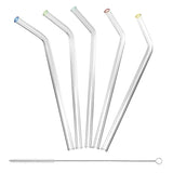 Better Houseware Glass Straws with Cleaning Brush, Set of 5, Extra-Wide