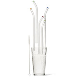 Better Houseware Glass Straws with Cleaning Brush, Set of 5, Extra-Wide