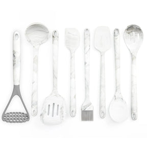 Better Houseware 8-Piece Silicone Utensils Set, White Marble
