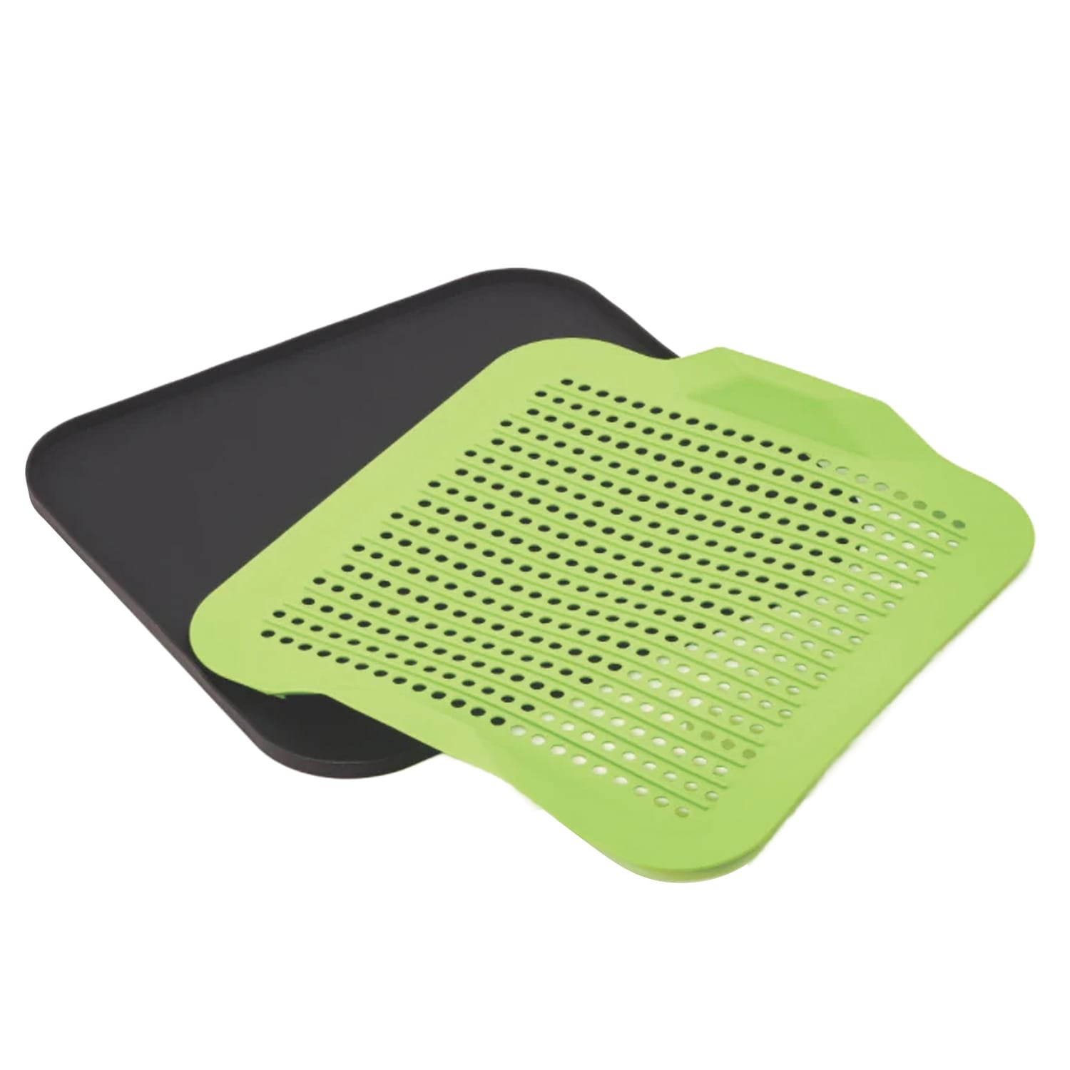 Better Houseware 2-Piece Silicone Drying Mat, Black/Green