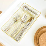 Better Houseware Brass Cutlery Tray, Small