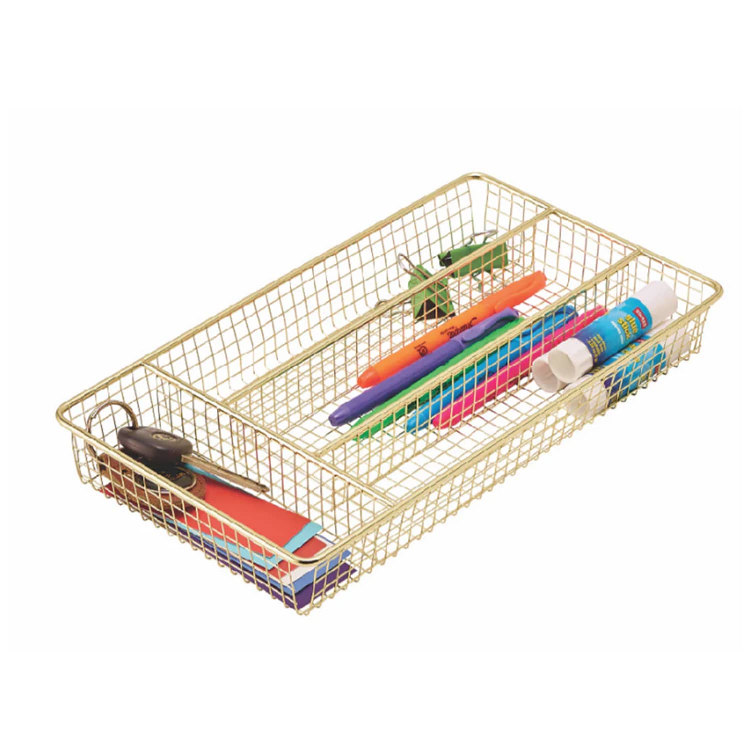 Better Houseware Brass Cutlery Tray, Small