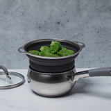 Better Houseware Silicone Collapsible Colander, Black