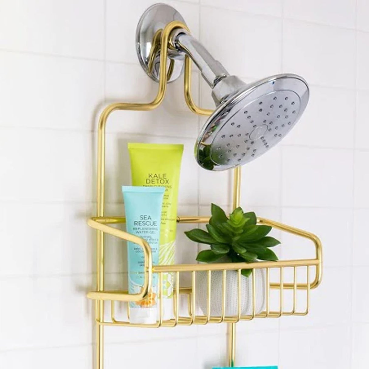 Better Houseware Rustproof Extra-Large Shower Caddy, Gold