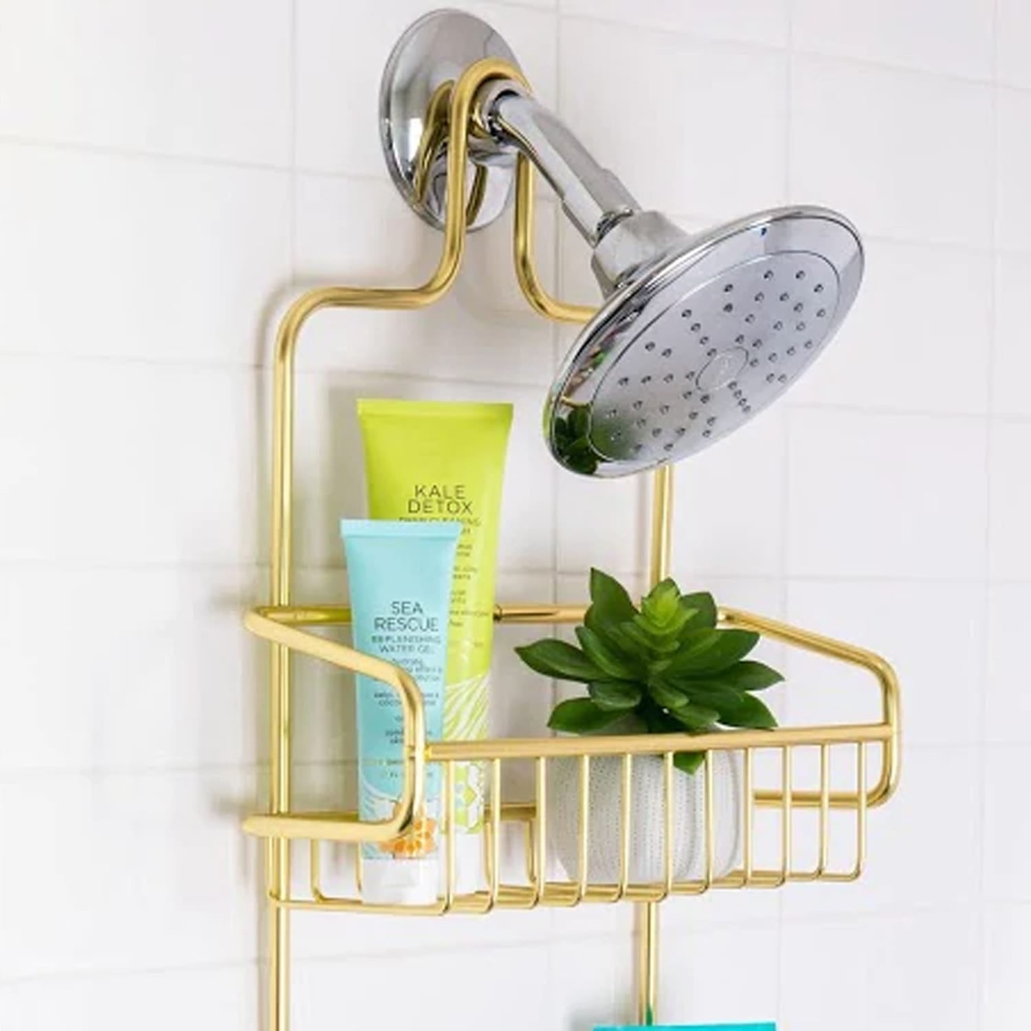 Better Houseware Rustproof Extra-Large Shower Caddy, Gold