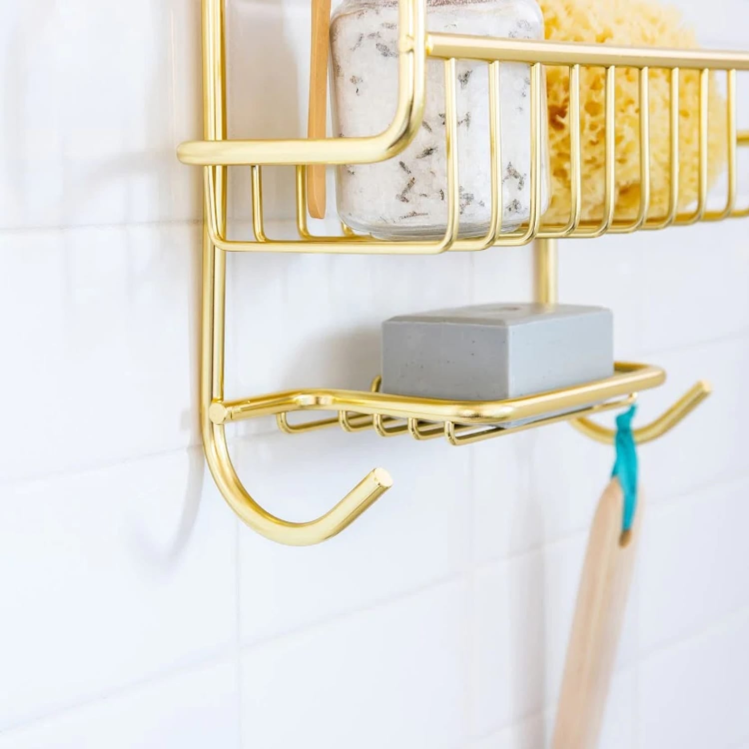 Better Houseware Rustproof Extra-Large Shower Caddy, Gold