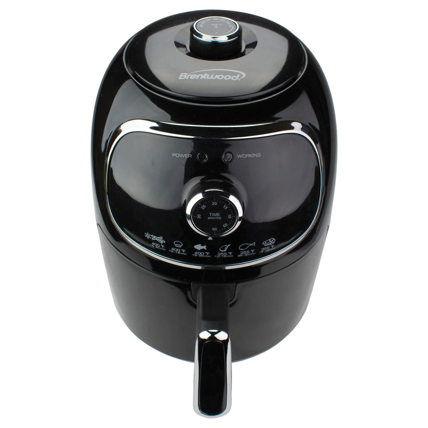 Brentwood 2-Qt. 1200-Watt Electric Air Fryer with Timer and Temperature Control, Black