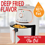 Brentwood 2-Qt. 1200-Watt Electric Air Fryer with Timer and Temperature Control, White