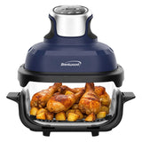 Brentwood 4.5-Qt. 1500-Watt Electric Digital Glass Air Fryer with Lid, Timer, Temperature Control, and Auto Shutoff