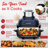Brentwood 4.5-Qt. 1500-Watt Electric Digital Glass Air Fryer with Lid, Timer, Temperature Control, and Auto Shutoff