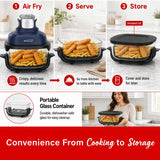 Brentwood 4.5-Qt. 1500-Watt Electric Digital Glass Air Fryer with Lid, Timer, Temperature Control, and Auto Shutoff