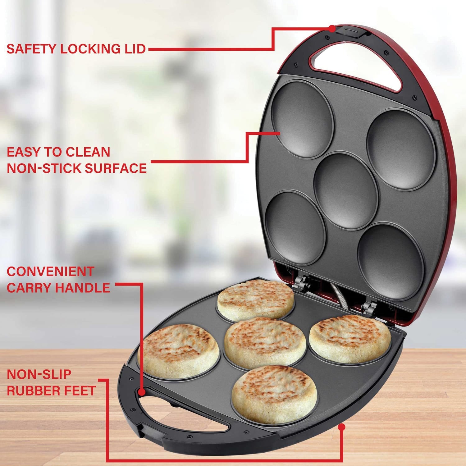 Brentwood 1200-Watt 5-Piece Nonstick Arepa Maker