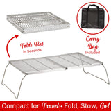 Brentwood 25-In. x 17-In. Heavy-Duty Stainless Steel Portable Folding Campfire Grill with Carry Bag, BB-17X25SS