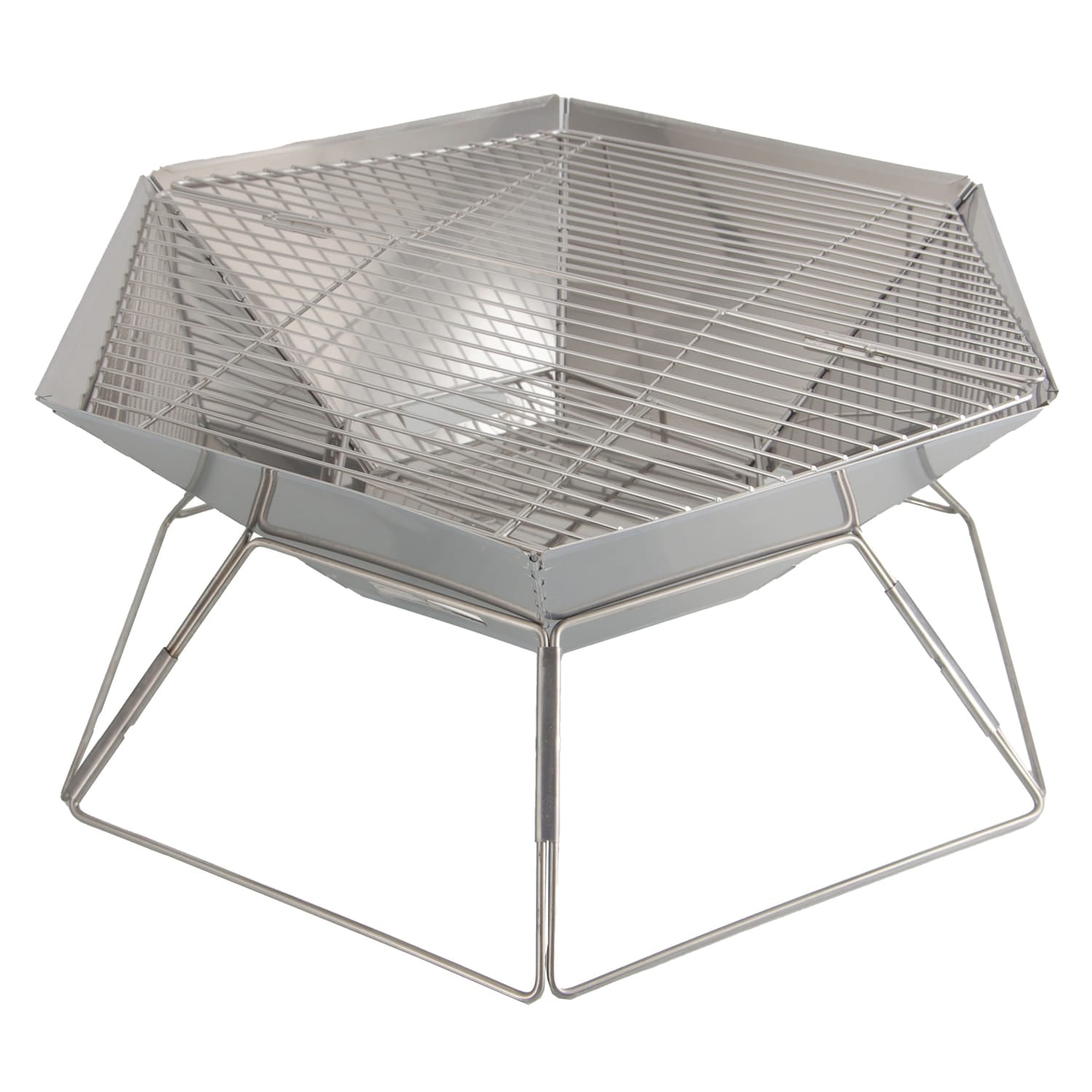Brentwood 20-In. Stainless Steel Portable Folding Charcoal BBQ Grill and Outdoor Fire Pit with Carry Bag, BB-6X20SS