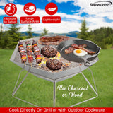 Brentwood 20-In. Stainless Steel Portable Folding Charcoal BBQ Grill and Outdoor Fire Pit with Carry Bag, BB-6X20SS