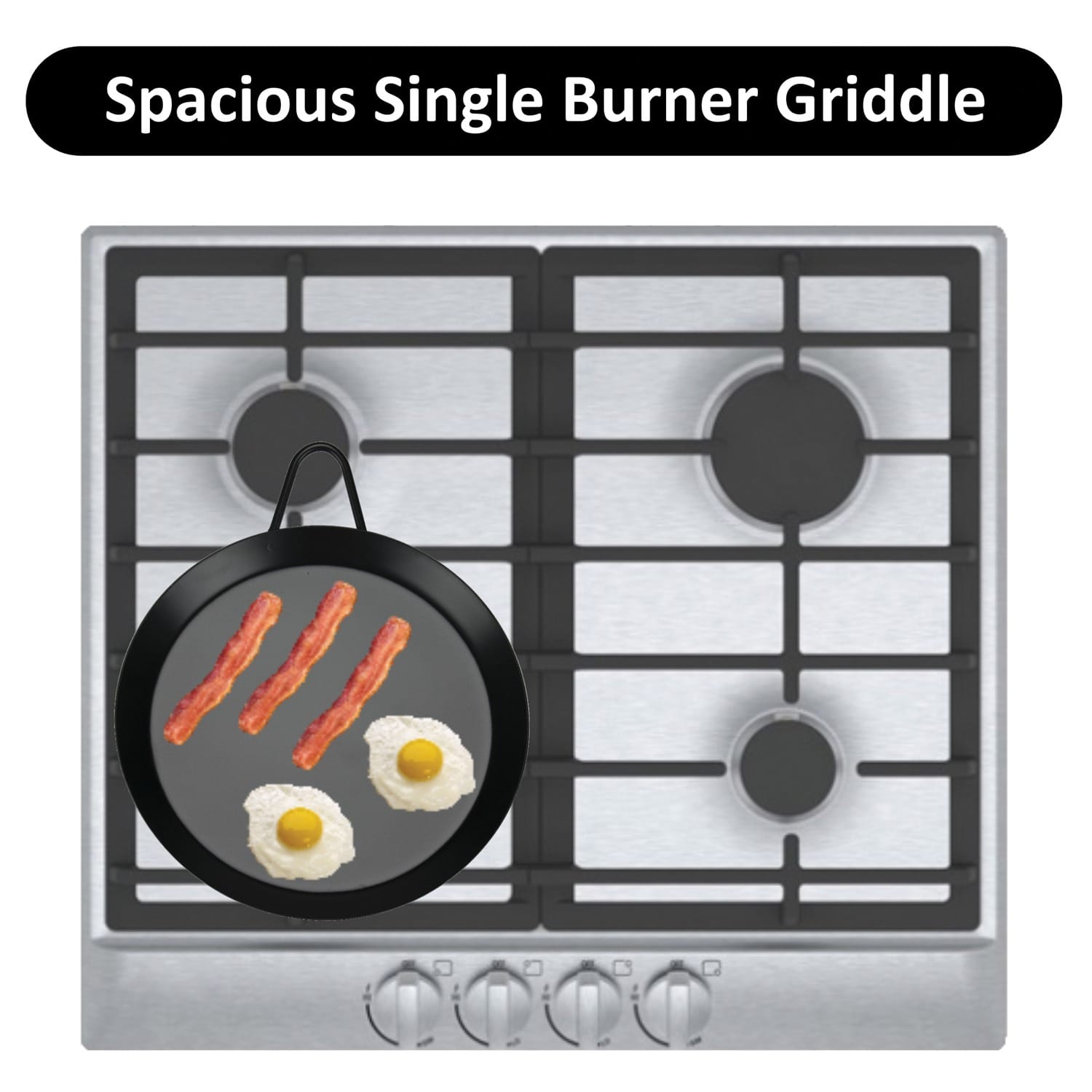 Brentwood Carbon Steel Nonstick Round Comal Griddle for Single Burner, 9.5 In.