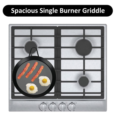 Brentwood Carbon Steel Nonstick Round Comal Griddle for Single Burner, 9.5 In.