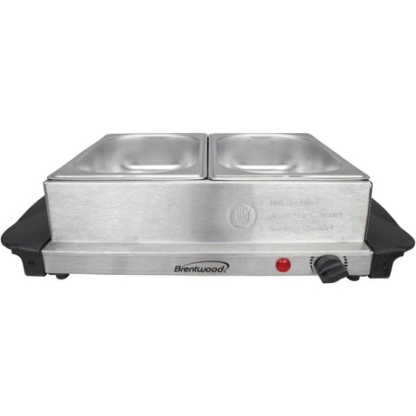 Brentwood 3-Quart 2-Pan Buffet Server and Warming Tray