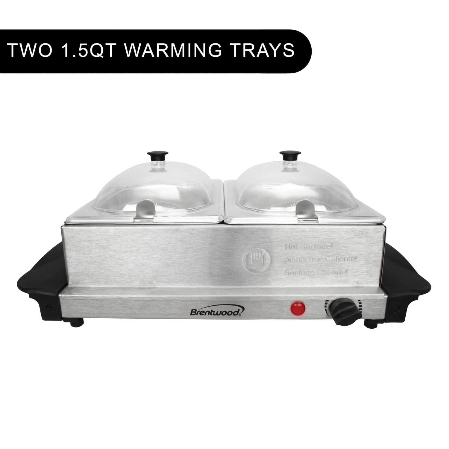 Brentwood 3-Quart 2-Pan Buffet Server and Warming Tray