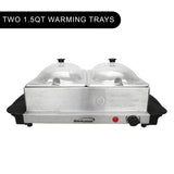 Brentwood 3-Quart 2-Pan Buffet Server and Warming Tray