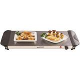 Brentwood 180-Watt 4.5-Qt. 3-Pan Buffet Server and Warming Tray, Silver