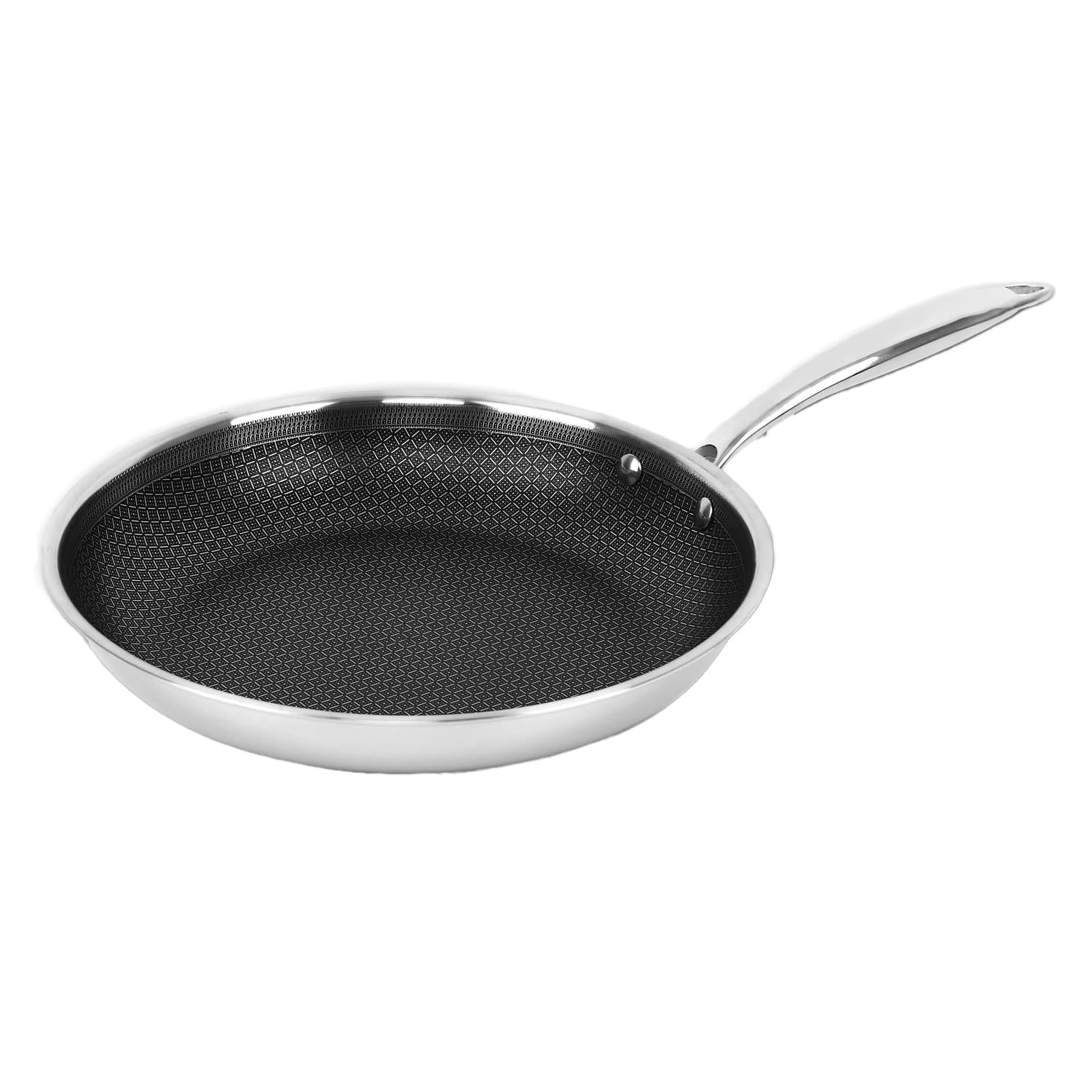 Brentwood 3-Ply Hybrid Non-Stick Stainless Steel Induction-Ready Frying Pan, 11 In.