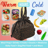 Brentwood Insulated Canvas Lunch Tote Cooler Bag for Women, 12-Can Capacity, with 2 Side Pockets, CB-2025L, Leopard Brown