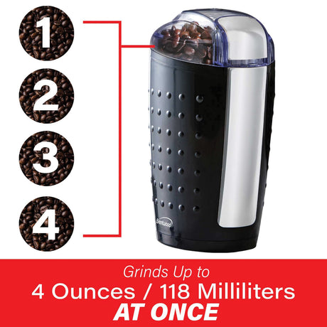 Brentwood 4-Oz. Coffee and Spice Grinder, Black