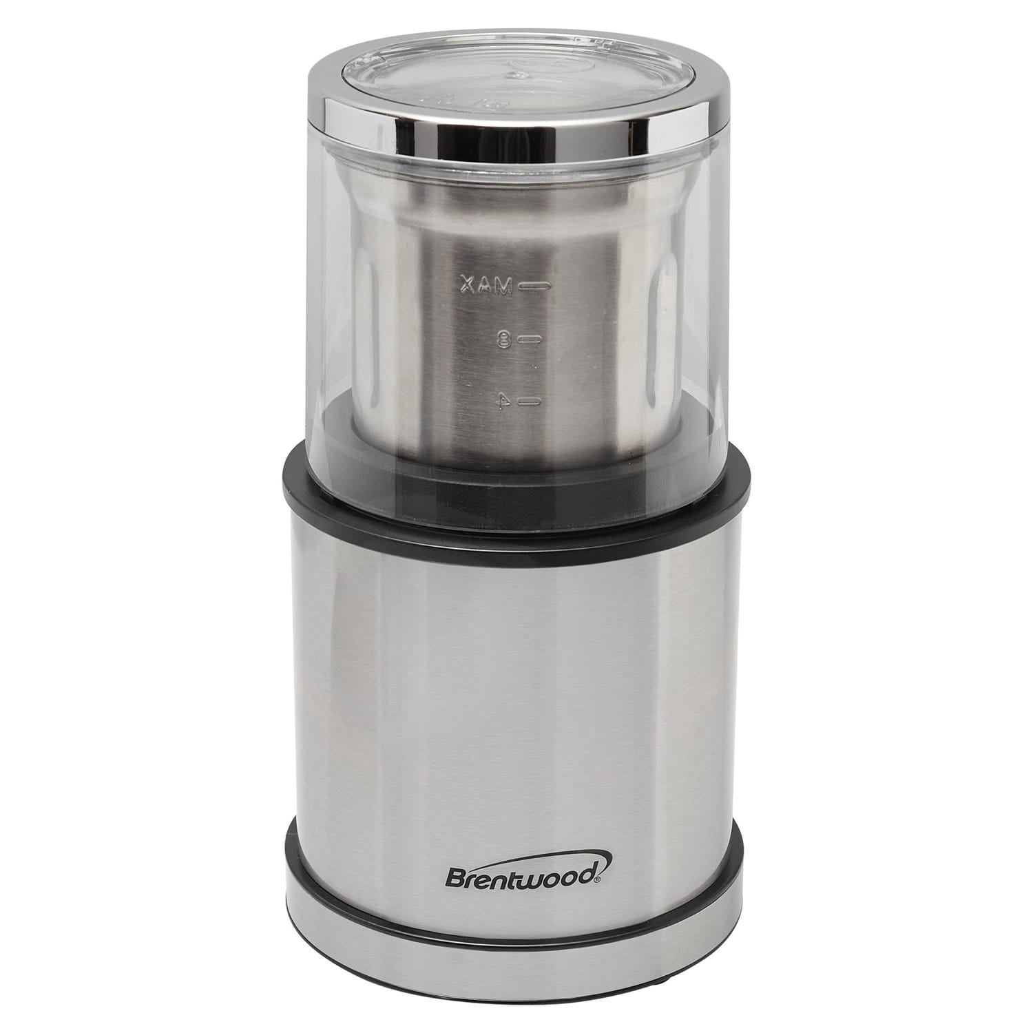 Brentwood 75-Gram Electric Stainless Steel Wet-and-Dry Coffee Bean, Herb, and Spice Grinder with 2 Removable Bowls, CG-162S