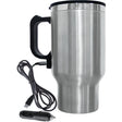 Brentwood Geojug 16-Oz. Stainless Steel 12-Volt Heated Travel Mug, Silver