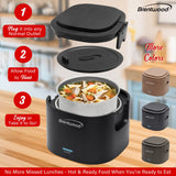 Brentwood 110-Volt 50-Watt 0.625-Qt. Portable Leakproof Electric Lunch Box, Black
