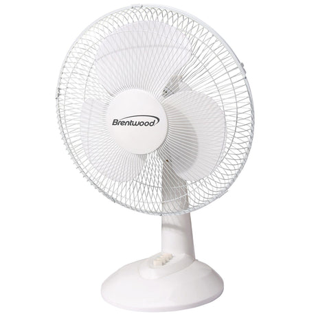 Brentwood 12-In. 3-Speed 32-Watt Oscillating Desk Fan