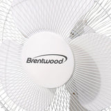 Brentwood 12-In. 3-Speed 32-Watt Oscillating Desk Fan