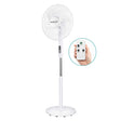 Brentwood 16-In. Portable Oscillating Stand Fan with 3 Speeds, 1160 CFM, 6 Blades, Tilting Head, 90° Oscillation, 45 Watts, Timer, Remote, 59-In. Cord