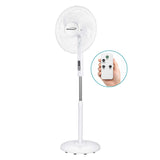 Brentwood 16-In. Portable Oscillating Stand Fan with 3 Speeds, 1160 CFM, 6 Blades, Tilting Head, 90° Oscillation, 45 Watts, Timer, Remote, 59-In. Cord