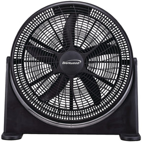 Brentwood 20-In. Portable High-Velocity Air-Circulator Floor Fan with 3 Speeds, 5 Blades, 90° Pivoting Head, 60-In. Cord