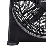 Brentwood 20-In. Portable High-Velocity Air-Circulator Floor Fan with 3 Speeds, 5 Blades, 90° Pivoting Head, 60-In. Cord