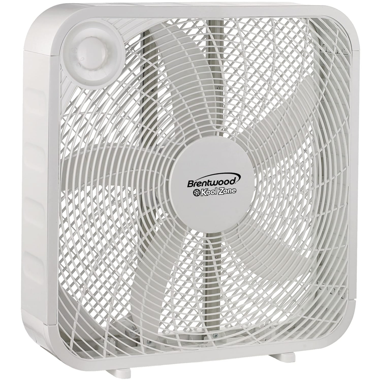 Brentwood 20-In. Portable Box Fan with 3 Speeds, 2294 CFM, 5 Blades, 60 Watts, Slim Design, 72-In. Cord