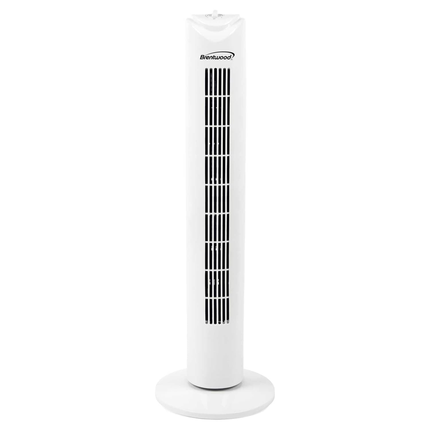 Brentwood 32-In. Portable Oscillating Tower Fan with Timer, 3 Speeds, 275 CFM, 60° Oscillation, 45 Watts, 72-In. Cord, White
