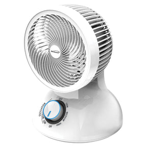 Brentwood 6-In. Portable Oscillating Air Circulator Desktop Fan with 3 Speeds, 21 CFM, 3 Blades, 90° Tilt, 75° Oscillation, 28 Watts, 59-In. Cord
