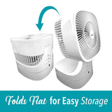 Brentwood 8-In. Portable Oscillating High-Velocity Air-Circulator Desktop Fan with Remote, Timer, 3 Speeds, 25 CFM, 90° Tilting Head, 58-In. Cord